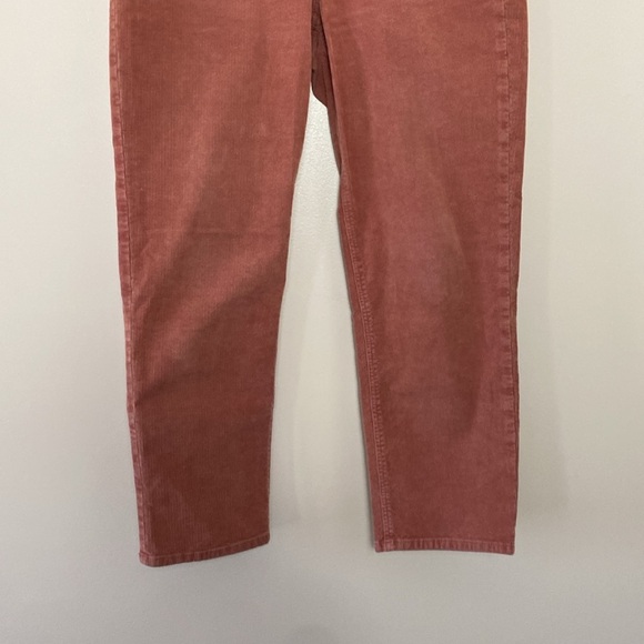 American Eagle Mom Straight Leg Pants Corduroy Super High Rise Mauve Size 12 - Picture 10 of 12